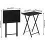 Set Of Two Small Black Side Table Folding Tray Table, thumbnail 8 of 9