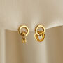 Two Ring Russian Charm Stud Earrings, thumbnail 2 of 4