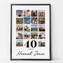 Personalised 40th Birthday Gift, Custom Photo Collage, thumbnail 1 of 6