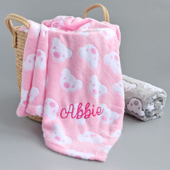 Personalised Teddy Pink Blanket For A Baby, 2 of 5