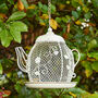 Vintage Hanging Teapot Bird Feeder, thumbnail 1 of 4