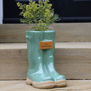 Buckden Personalised Welly Boots Planter, 5 of 8