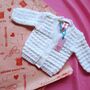 Personalised Hand Embroidered Baby Cardigan, thumbnail 6 of 7