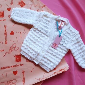 Personalised Hand Embroidered Baby Cardigan, 6 of 7