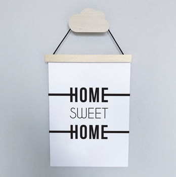 'Home Sweet Home' Monochrome Typographic Print, 6 of 6