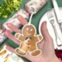 Gingerbread Man Wooden Christmas Tree Bauble, thumbnail 2 of 2