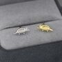 Sterling Silver Armadillo Stud Earrings, thumbnail 7 of 12