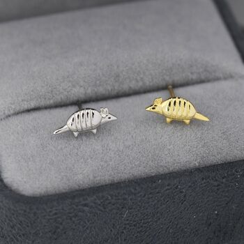 Sterling Silver Armadillo Stud Earrings, 7 of 12
