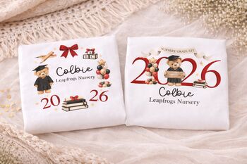 Personalised Nursery Graduate Teddy Bear T Shirt 2026, 3 of 4