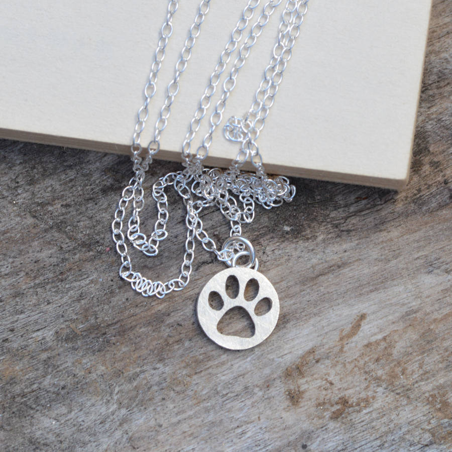 Hollow Pawprint Necklace In Sterling Silver By Huiyi Tan ...