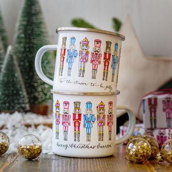 Personalised Christmas Nutcracker Enamel Mug, 4 of 5