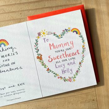 Personalised Mummy Mum Nanna Sweetheart Valentine Card, 5 of 5