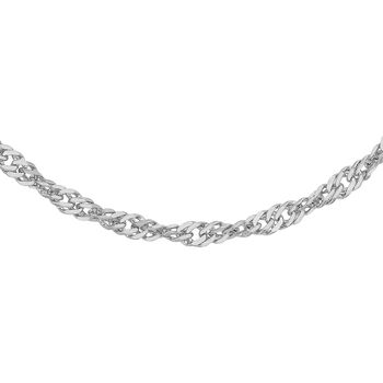 Sterling Silver Singapore Twisted Curb Chain Necklace, 2 of 9