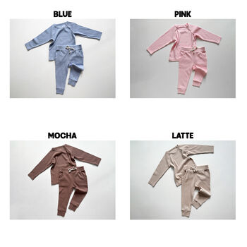 Childrens Personalised Organic Cotton Ribbed Set, 5 of 6