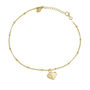 Initial Heart Anklet In Silver Or 18ct Gold Vermeil, thumbnail 5 of 6
