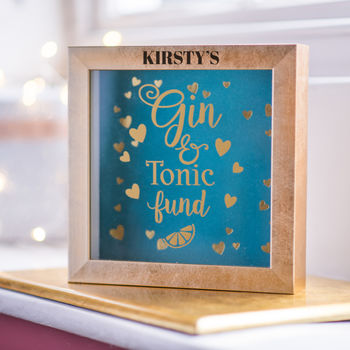 Personalised Gin And Tonic Savings Box Frame, 2 of 3