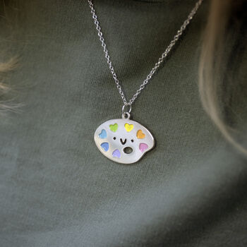 Paint Palette Cute Charm Necklace With Silver Plated Chain, 4 of 4