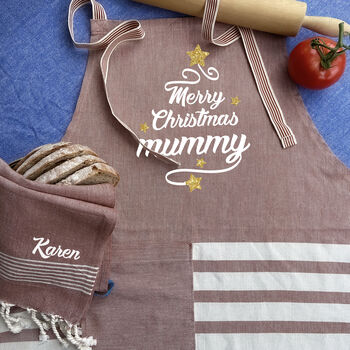 Personalised Soft Cotton Apron, Cotton Tea Towels, 7 of 7