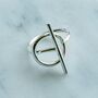 T Shape Overlapping Sterling Silver Minimalist Ring, thumbnail 5 of 9