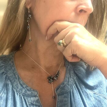 Black Or White Pearl Waterfall Drop Earrings, 3 of 10