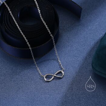 Sterling Silver Tiny Infinity Symbol Pendant Necklace, 5 of 11