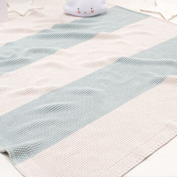 Maxi Stripe Knitted Baby Blanket, 2 of 12