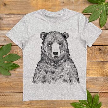 Grizzly Bear Men's Organic T Shirt, 2 of 6