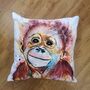 Bright, Fun Monkey Business, Cotton Canvas Cushion, thumbnail 1 of 2