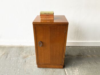 Vintage 1940’s Bedside Cabinet With Decorative Handle, 4 of 12