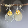 Mixed Metal Silver And Gold Disc Earrings, thumbnail 2 of 6