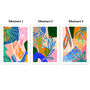 Colourful Abstract Leaf Print Set Of Three, thumbnail 5 of 12