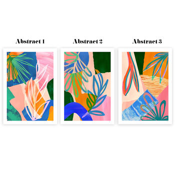 Colourful Abstract Leaf Print Set Of Three, 5 of 12