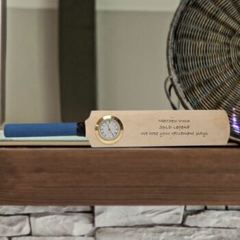 Personalised Mini Cricket Bat With Clock, 6 of 12