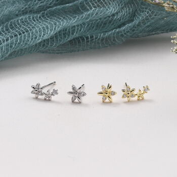 'Congratulations' Sterling Silver Flower Earrings, 4 of 5
