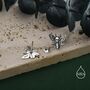 Sterling Silver Death's Head Hawkmoth Moth Stud Earrings, thumbnail 4 of 12