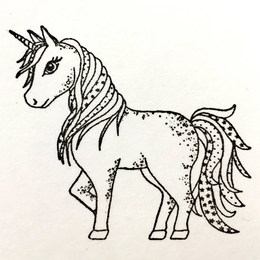 unicorn clear rubber stamp by little stamp store notonthehighstreetcom
