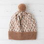 Leopard Knitted Pom Pom Hat, thumbnail 7 of 11