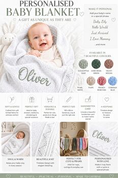 Personalised Baby Blanket |Baby Gift | Newborn Gift, 3 of 11