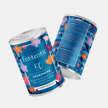 Personalised 'Fabulous At' Milestone Birthday Gift Blue, 3 of 4