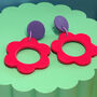 Flower Power Earrings, Large Flower Earrings, thumbnail 2 of 7