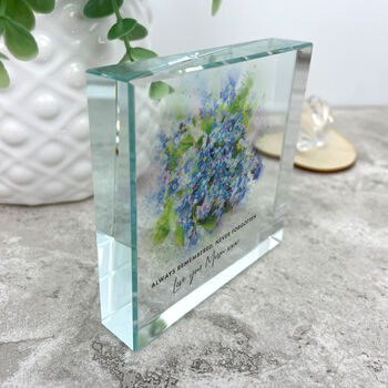 Personalised Forget Me Not Memorial Crystal Token, 3 of 5