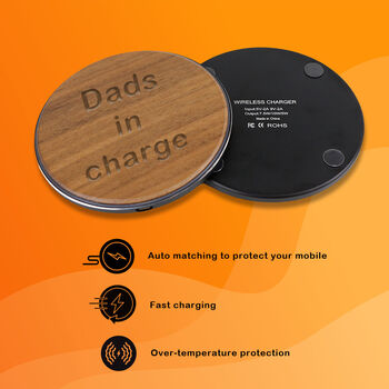 Personalised Wireless Hardwood Phone Charger, 5 of 6