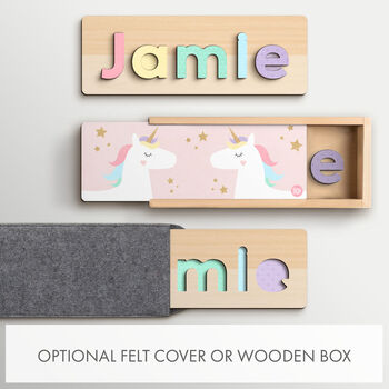 Personalised Unicorns Wooden Name Puzzle, 4 of 6