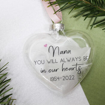 Feather Always In Our Hearts Glass Bauble, 4 of 7