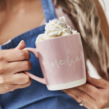 Personalised Engraved Stoneware Mug For Her, 3 of 4