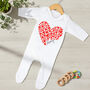 Personalised First Mother's Day Mummy And Me Matching T Shirt And Babygrow Set Hearts, thumbnail 3 of 3