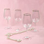G Decor Set Of Four Aurora Ribbed Gold Wine Glasses, thumbnail 1 of 4