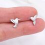 Hummingbird Stud Earrings Sterling Silver, thumbnail 7 of 11