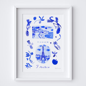 Scenes Of France Blue Tile Inspired Travel Print, 11 of 12