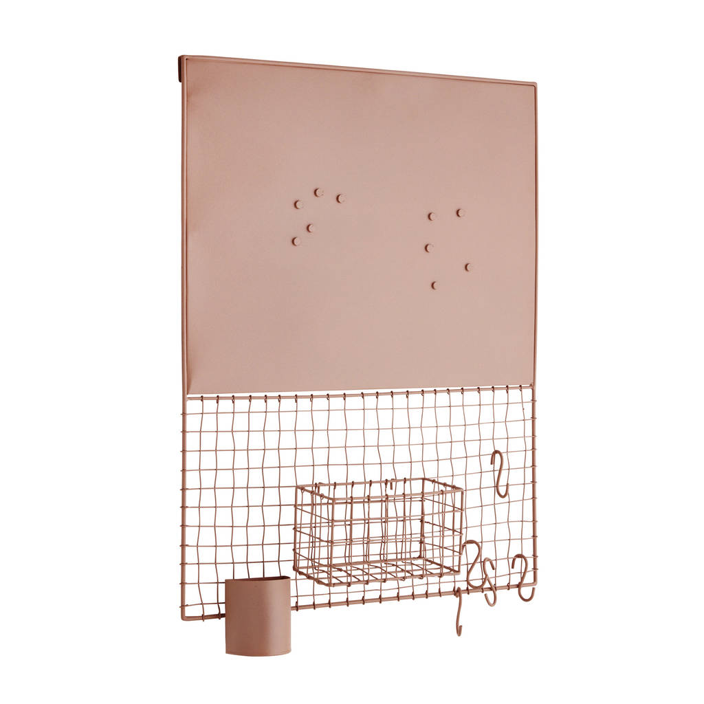 Blush Pink Metal Memo Notice Board With Accessories By ...